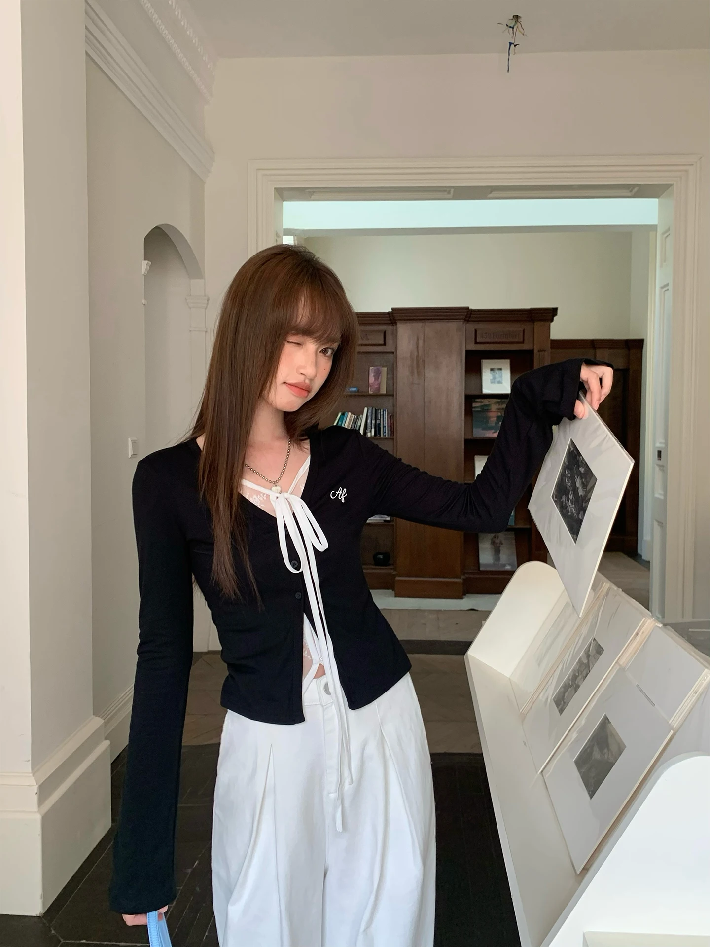 

Женская футболка Sweet Sle с длинным рукавом и кружевными вставками, имитация двухслойности, весна-лето, дышащая, влагоотводящая, облегающий топ