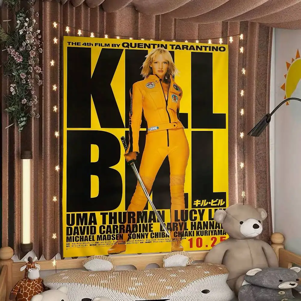 Kill Bill-tapiz de película Popular de Anime, alfombras colgantes de Tarot Hippie, decoración del hogar para dormitorio