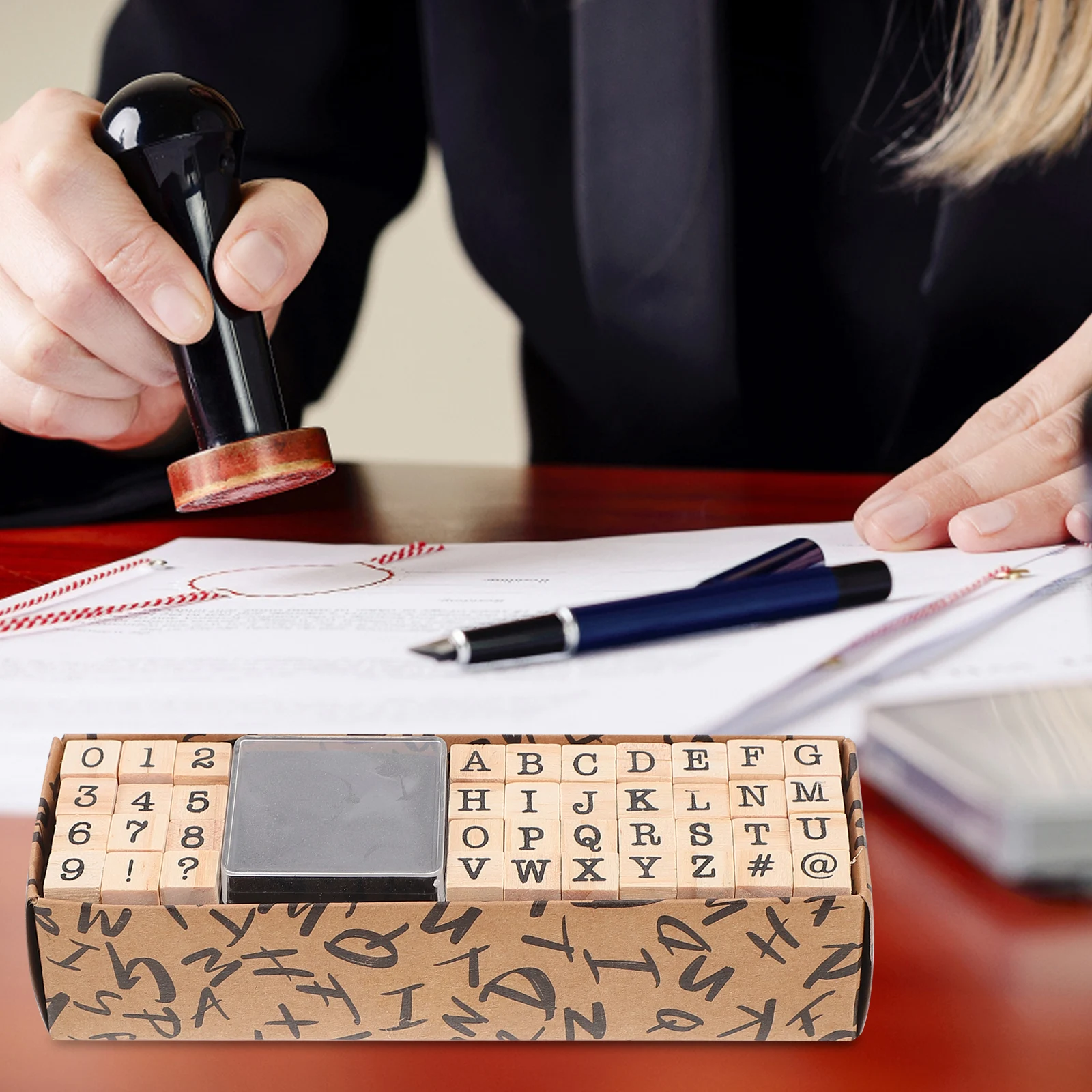 

1Set Wooden Alphabet Number Seal Set DIY Scrapbook Craft Stamp Wood Letters Numbers Diary Planner Stamps Stamp