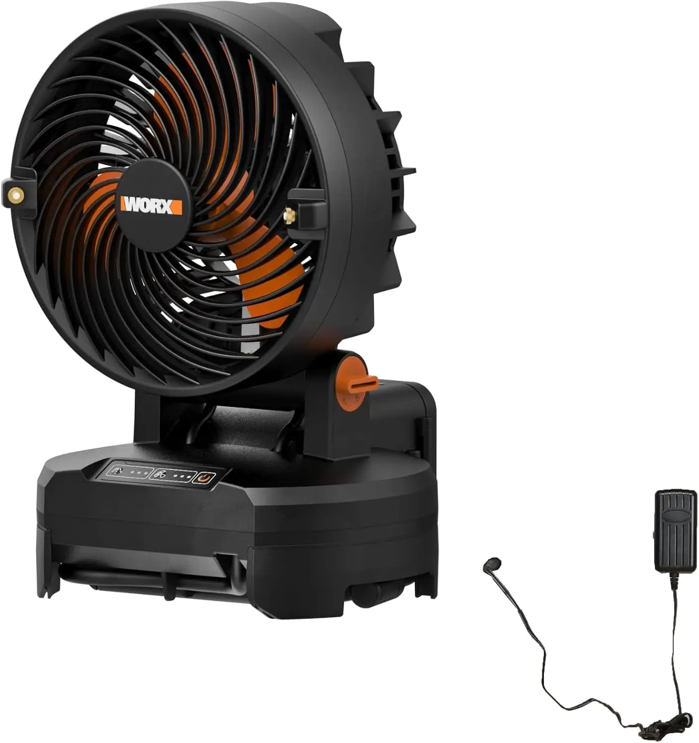 

Cordless Misting Fan with 3 Speeds & 3 Mist Settings, Portable Battery Operated, Fits Bucket, 15ft Mist Distance, Lightweight, Long Runtime