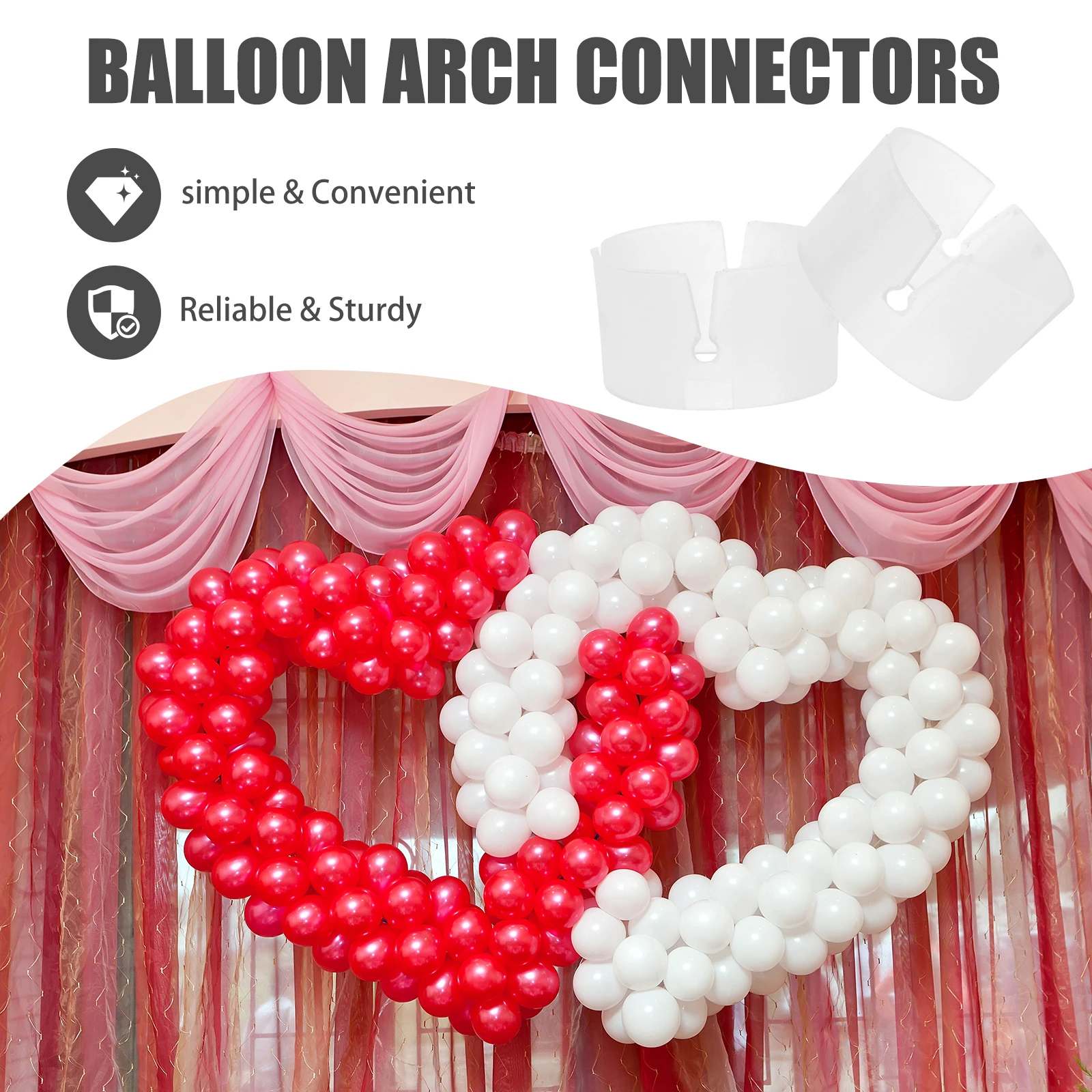 

120pcs Ring Buckles Premium Balloon Arch Connectors Easy Use Balloon Clip Accessories Party Wedding Decoration Stable