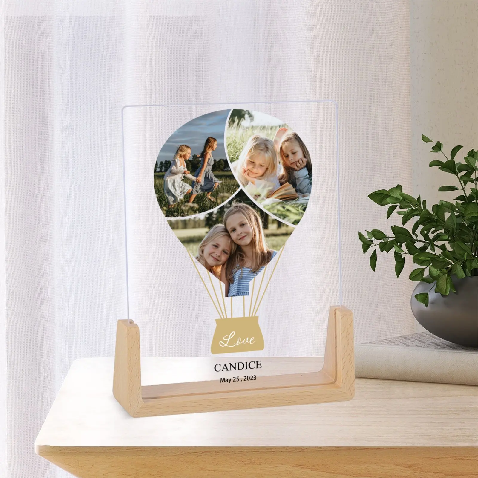 Custom Hot Air Balloon Shape Collage Picture Frame for Son Daughter Personalized Birthday Gift Ideas Bedroom Decor Photo Frames