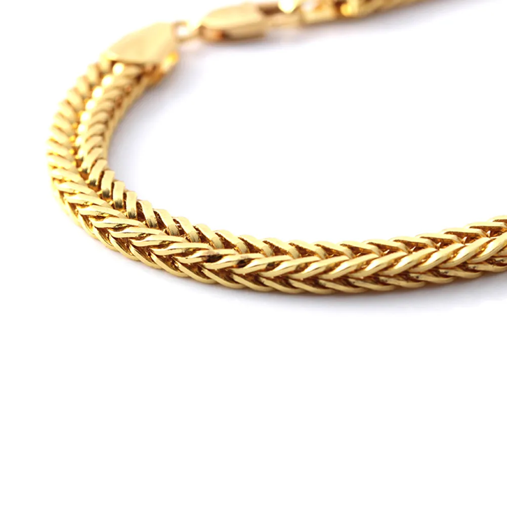 Copper Link Chain Bracelets 2 Pack Adjustable Fashion Bangles Jewelry Gift for Women Men