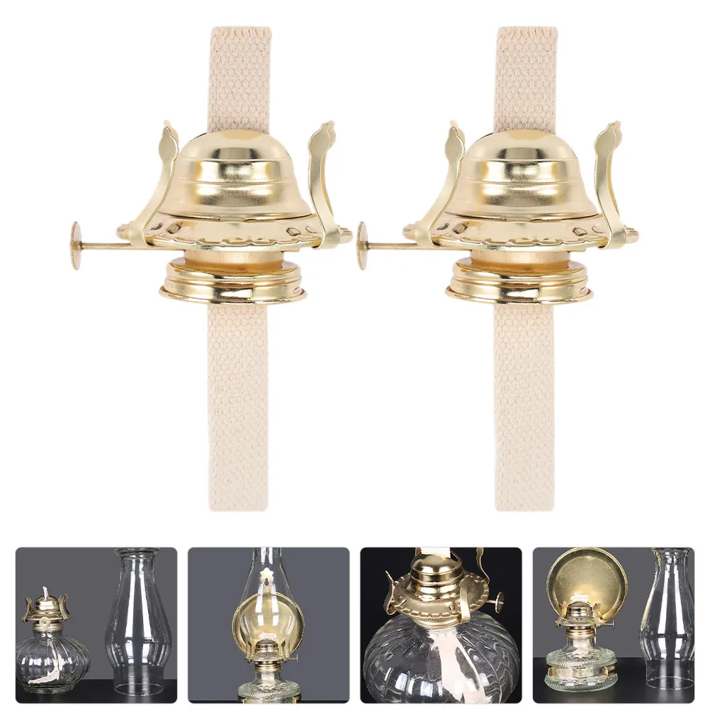 2pcs Accessories Retro Parts Wick Holder Replacement Burner 2cm Wicks LED Lamp Metal Lamp Burner Bulb Tube
