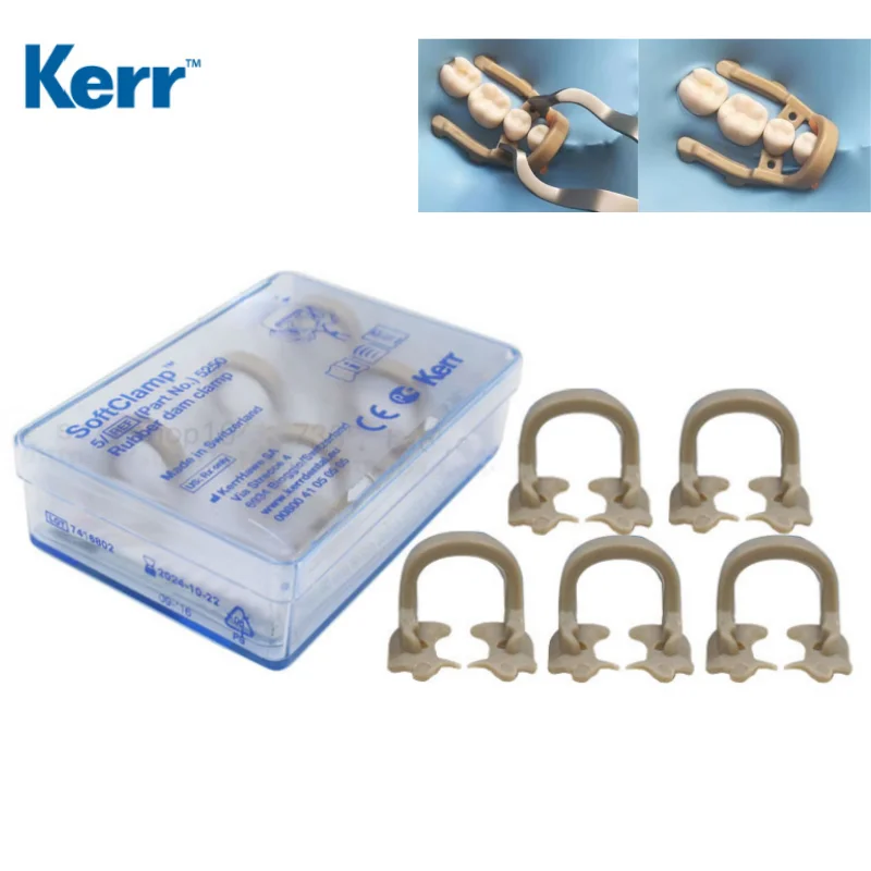 Dental Kerr Soft Clamp Universal Rubber Dam Sundries Molar Teeth Polymer Kerr 5Pcs/Box SoftClamp Rubber Dam Clamps Clip