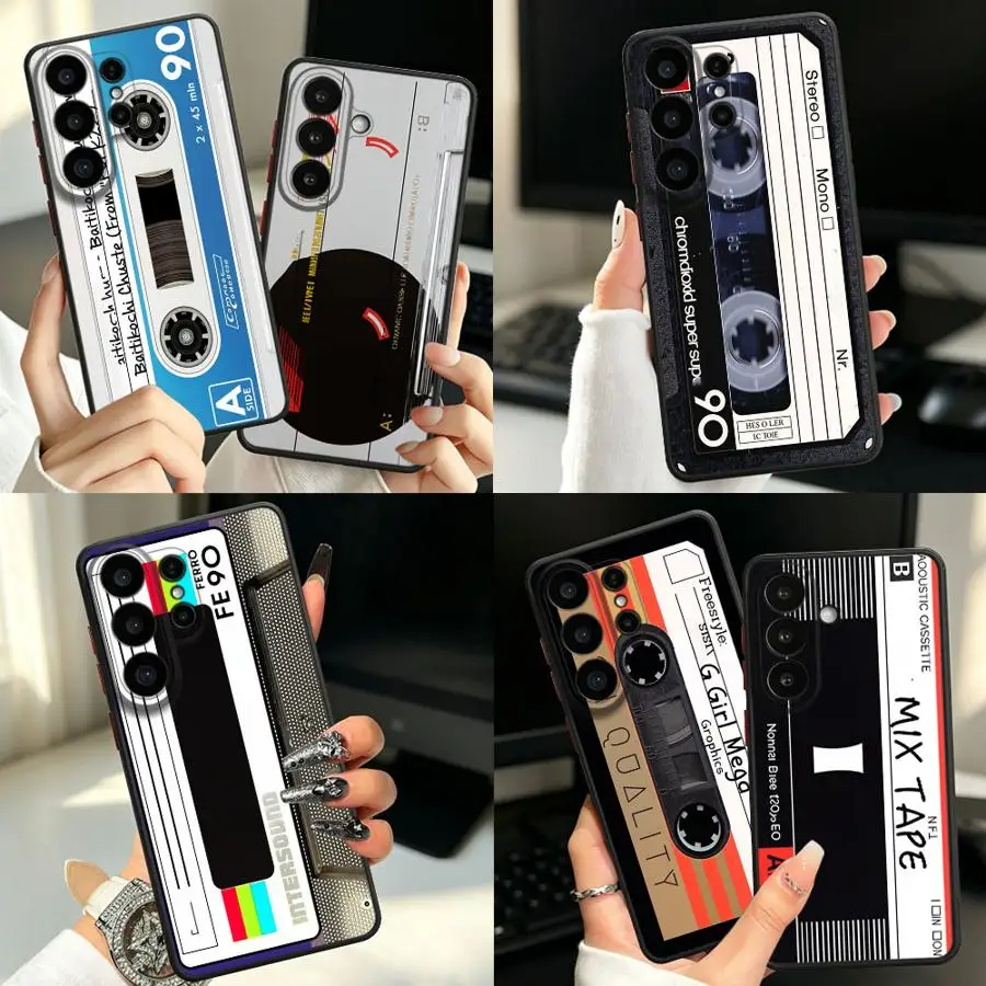 Tape Graphic Case for Samsung Galaxy S26 Note 20 Ultra 10+ S25 Ultra S21 S23 FE S20 FE S22 S24 Plus Funda Back Phone Cover