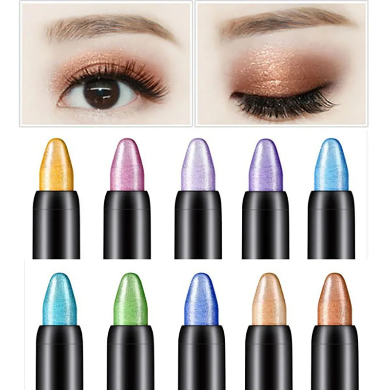 16 Kleuren Waterdichte Parelmoer Oogschaduw Potlood Stok Blijvende Glitter Shimmer Oogschaduw Pen Eyeliner Stok Ogen Make-Up Tools