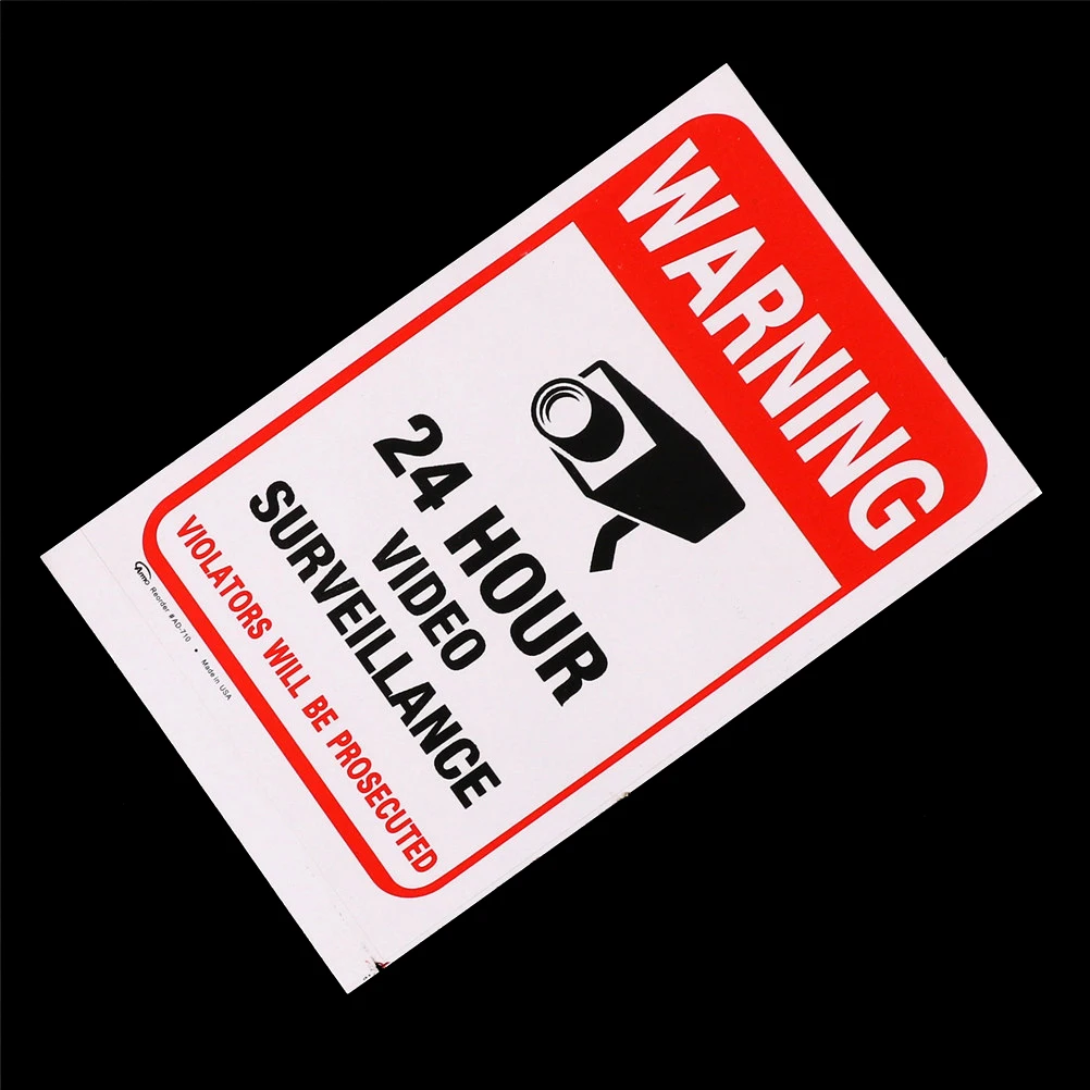 New 5pcs 24H CCTV Video Camera System Security Warning Sign Sticker