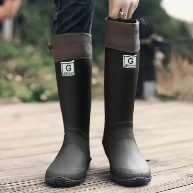 

Men's Rain Boots Summer Anti-slip Waterproof High-quality Mid-top Wear-resistant New Rubber Outdoor Walking Casual Shoes