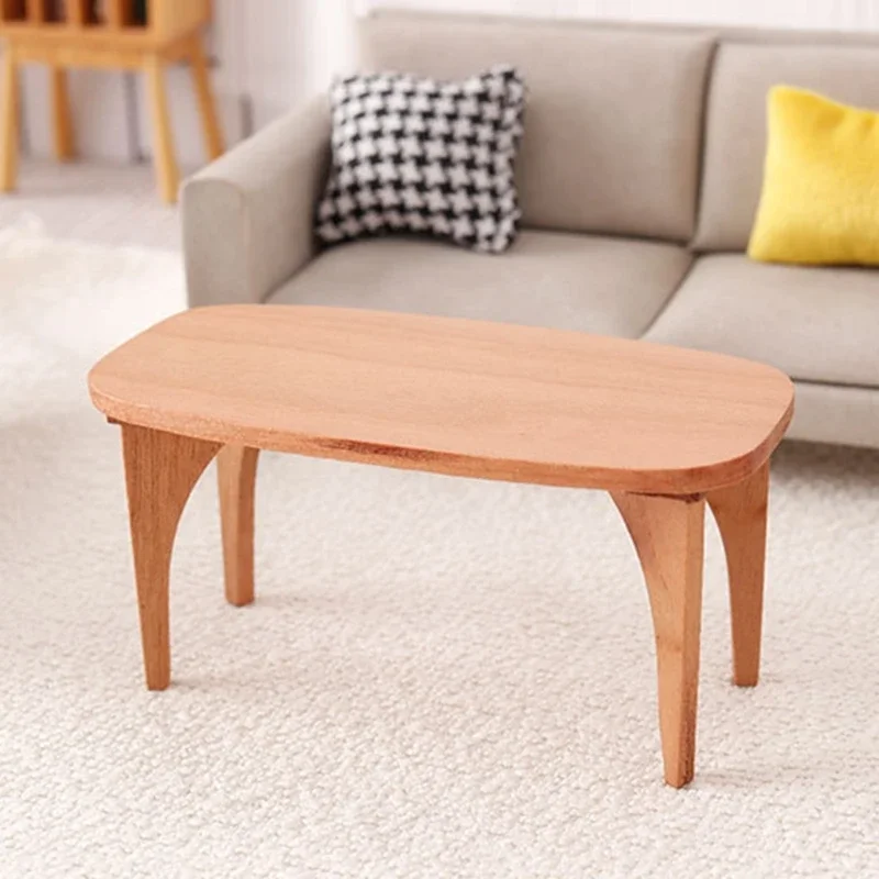 アンティークドールハウスコーヒーテーブル1/12スケールモデル置物ミニチュア家具子供用ごっこ遊び活動シーン装飾15UB