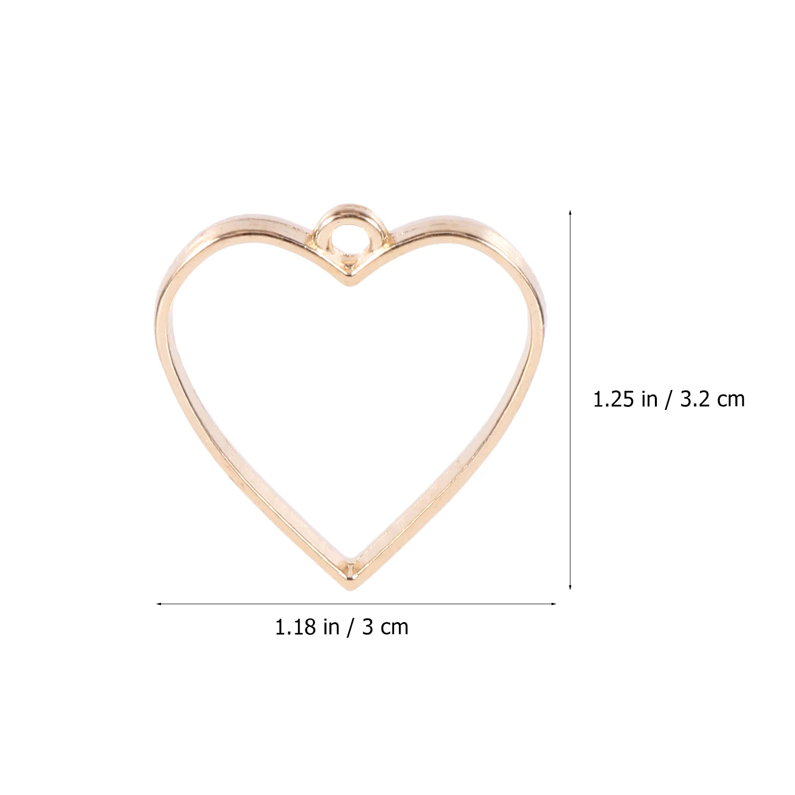 

20 Pcs Heart Pendant Accessories Crafting Necklace Empty Charm Dripping for Jewelry Making Shaped Open Back Tailgate