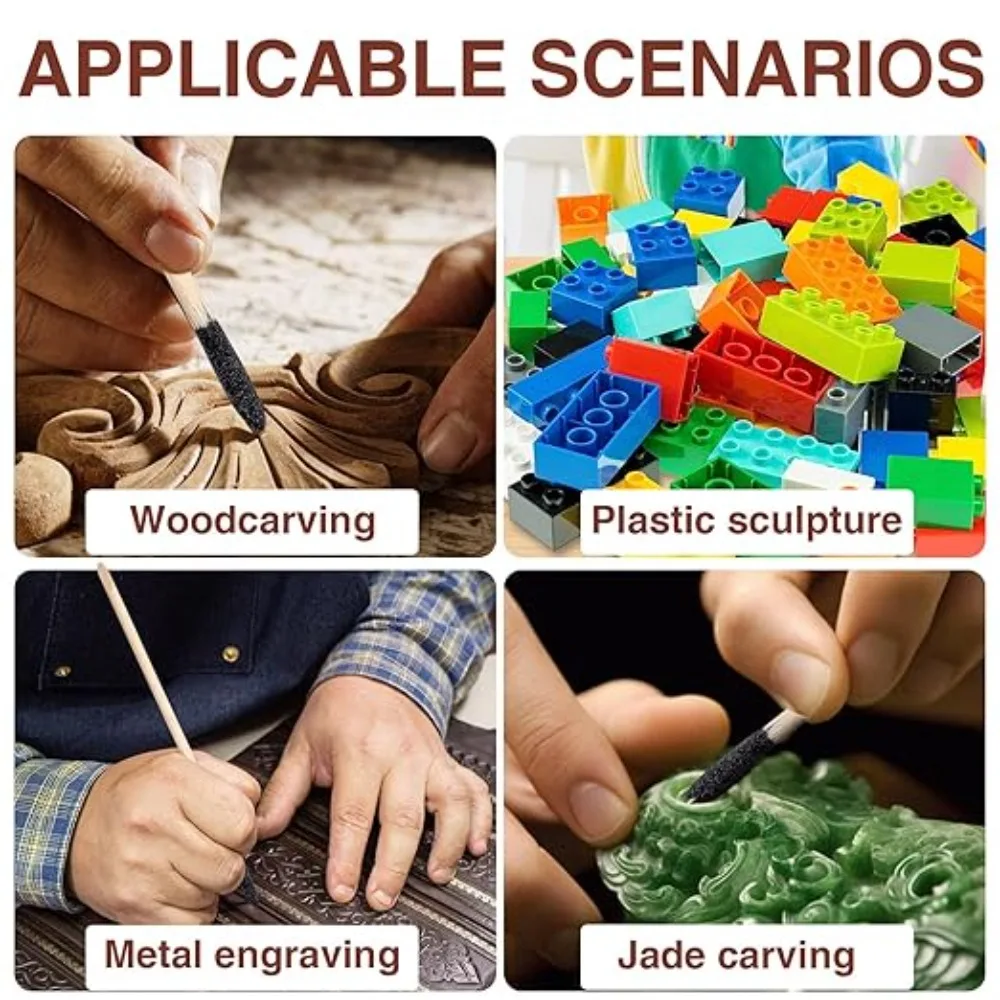 Palos de lijado de doble cabezal para pulir uñas, palo de madera para manicura, palo de pulido para modelos de plástico, madera y manicura, 1-500 Uds.