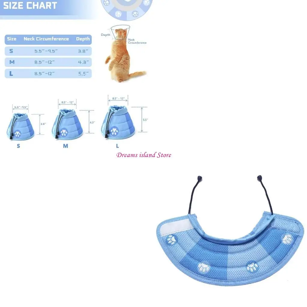 Adjustable and Soft Recovery Cone Collar Perfect for Small Pet Healing Process HX6C