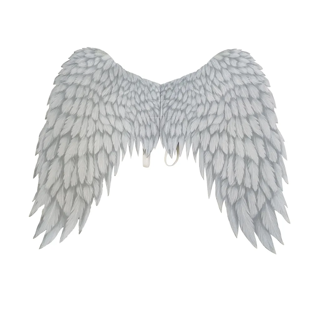 Foldable Non-Woven Printed Black and White Devil Archangel Wings Halloween Carnival Show Props Decoration