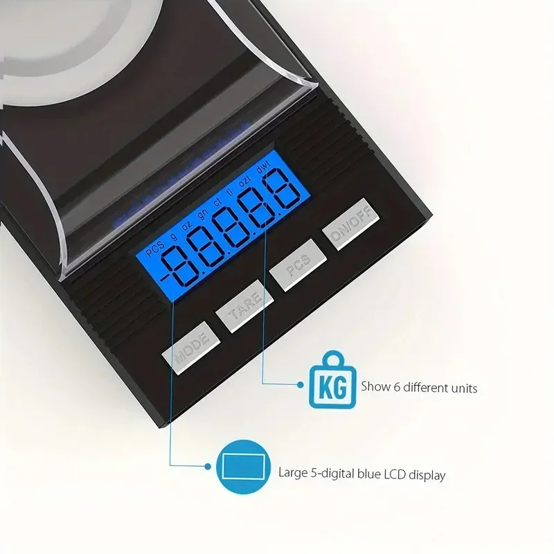 ميزان جيب مجوهرات عالي الدقة 0.001 جرام، ميزان وزن رقمي من الماس والليغرام للمكونات والأحجار الكريمة #6