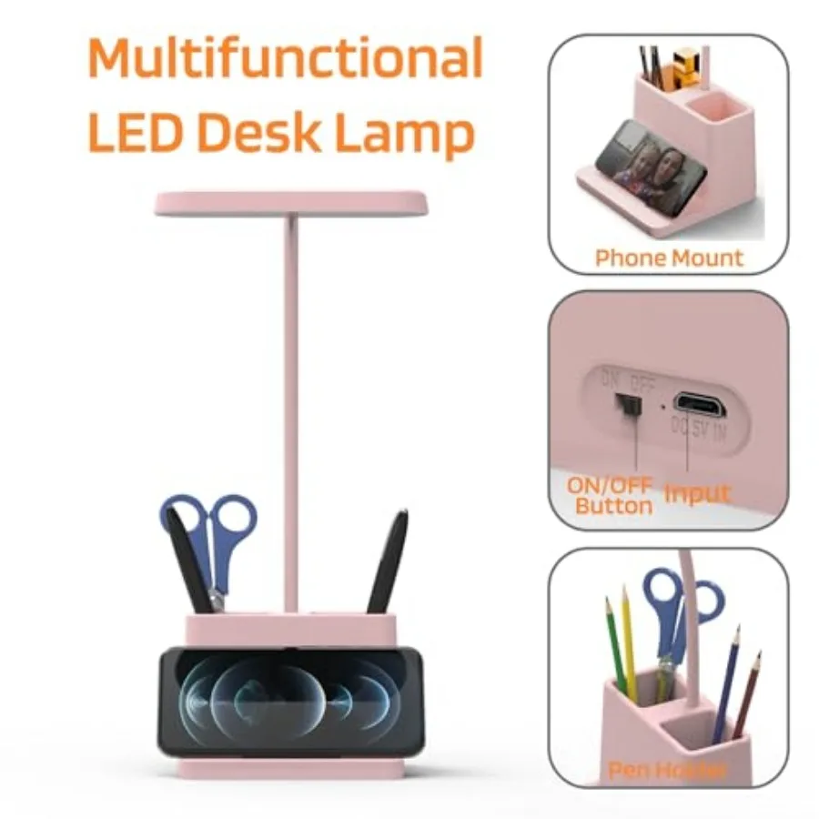 Cute Desk Lamp, Table Light for Women, Teen Girls, Adjustable LED, Small, Rechargeable, Battery Operated, Touch Control, Goosen view 4