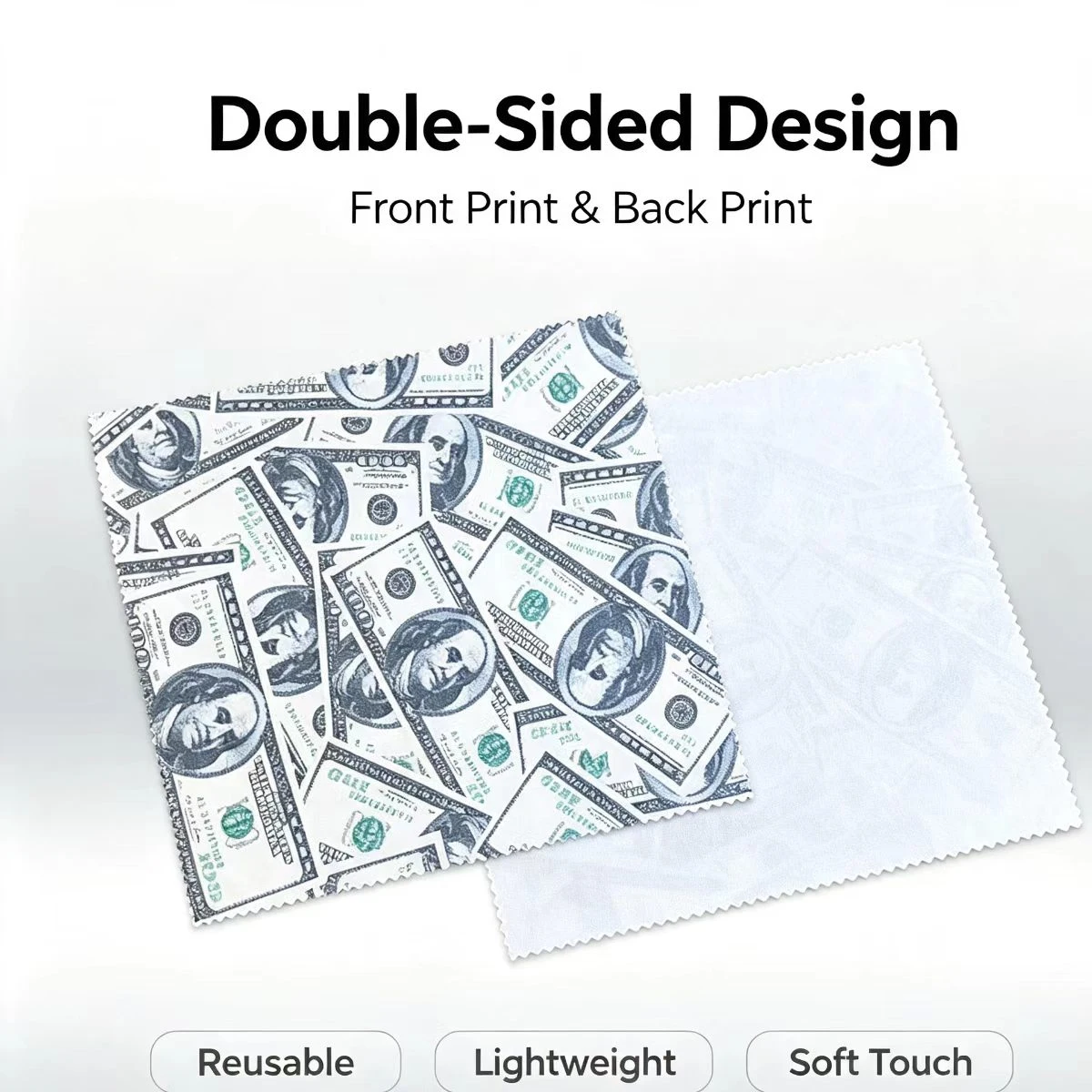 Dollar Print Microfiber Glasses Cleaning Cloth  Soft Reusable Lens Wipe Cloth for Eyeglasses Sunglasses Phone Camera Screen