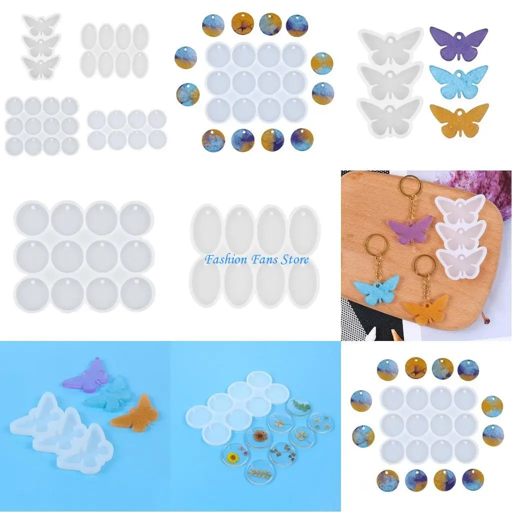 

Butterfly/Round/Oval Earrings Moulds Pendants Molds Silicone Material for Charm