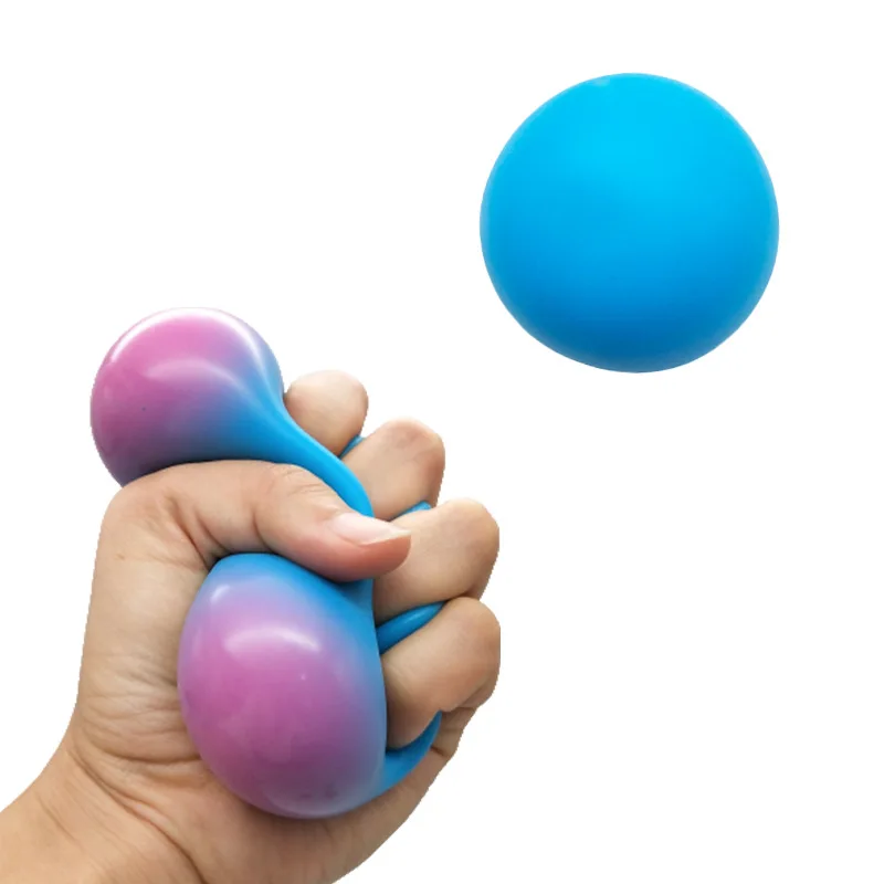 Balle anti-stress à presser, jouet sensoriel en TPR coloré, balle moelleuse et sûre pour soulager l'anxiété