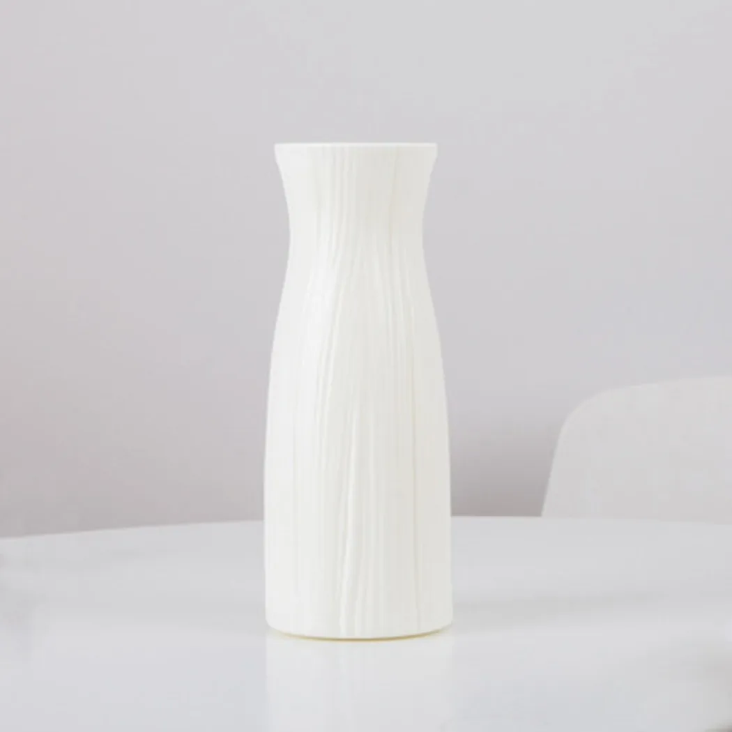 Vaso da fiori in plastica Fiore in ceramica imitazione rosa bianco Migliora il tuo vaso da cesto per l'ambiente di casa e l'ufficio e il matrimonio