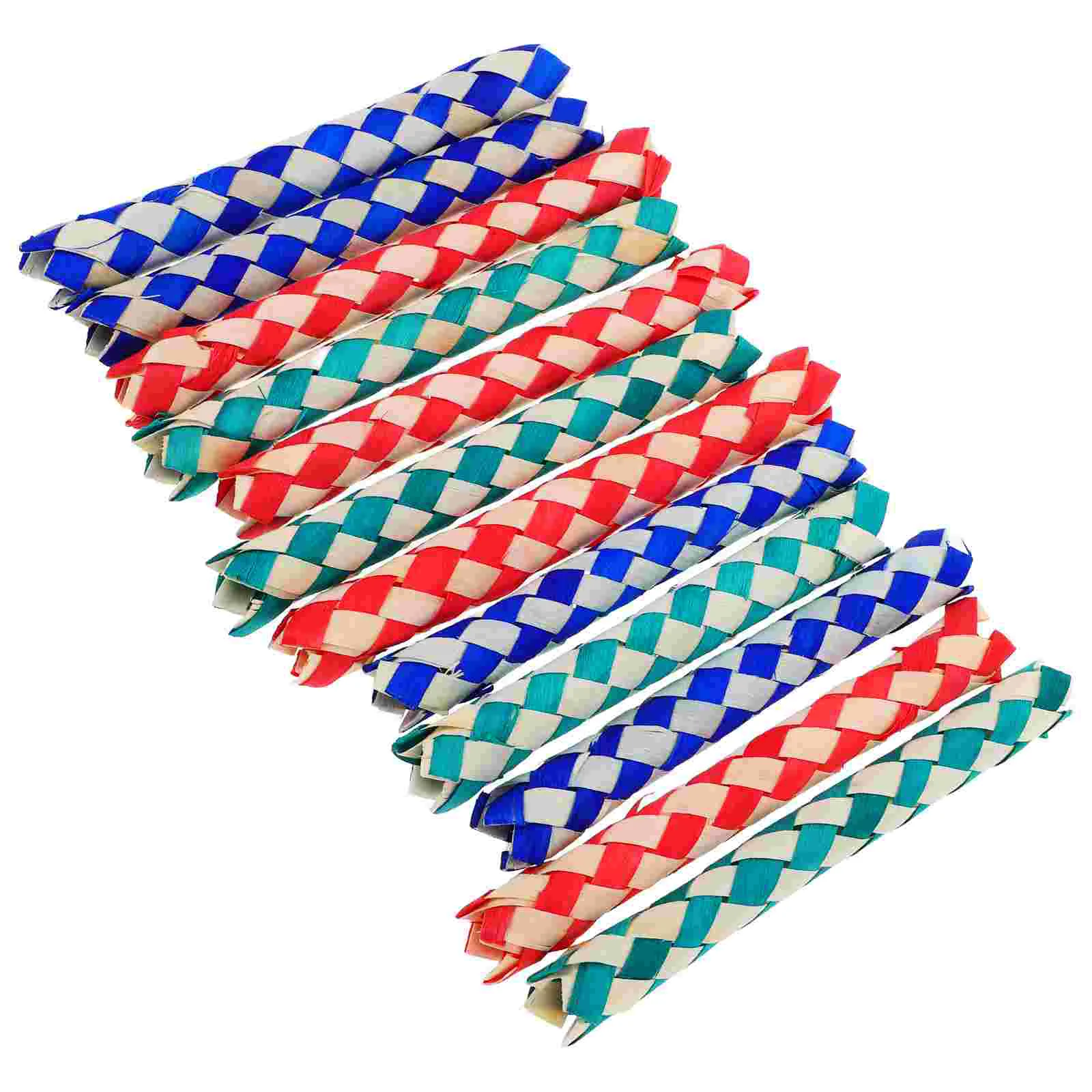 12 Pcs Finger Trap Toy Bamboo Chinese Kids Parties Pet Bird Chew Wooden Cage Filling Parrots Birthday Goodie Bags