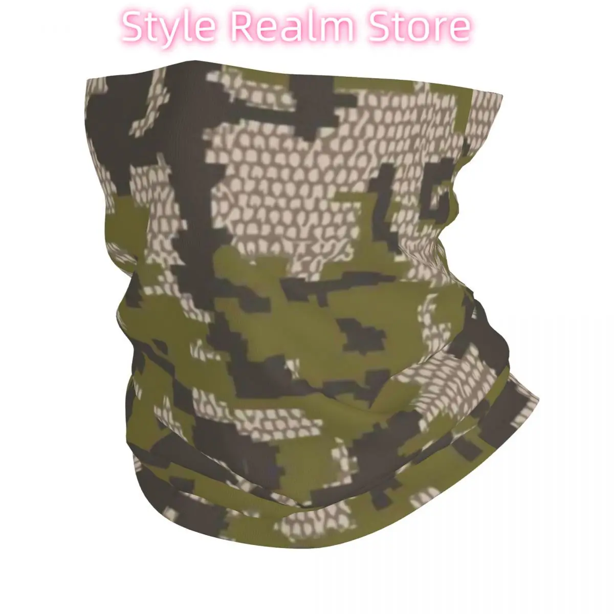 

Custom Wicked Camo Verde Camouflage Neck Gaiter Men Women UV Face Shield Winter Bandana Scarf for Cycling