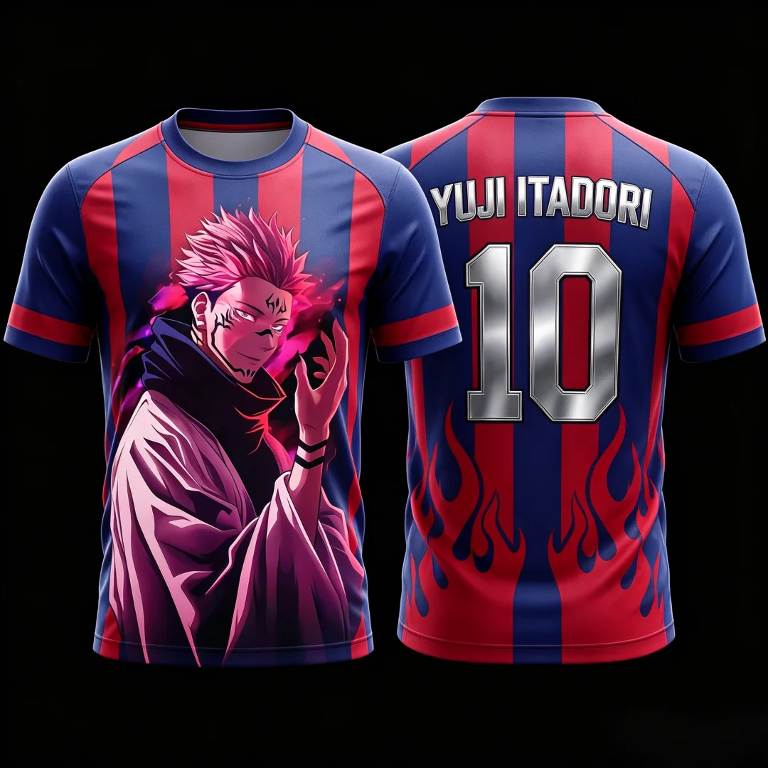 2026 Hot Sale Jujutsu Kaisen Yuji Itadori Jersey Quick Dry Sports T-shirt Men Anime Streetwear Breathable High-quality Tops Tees