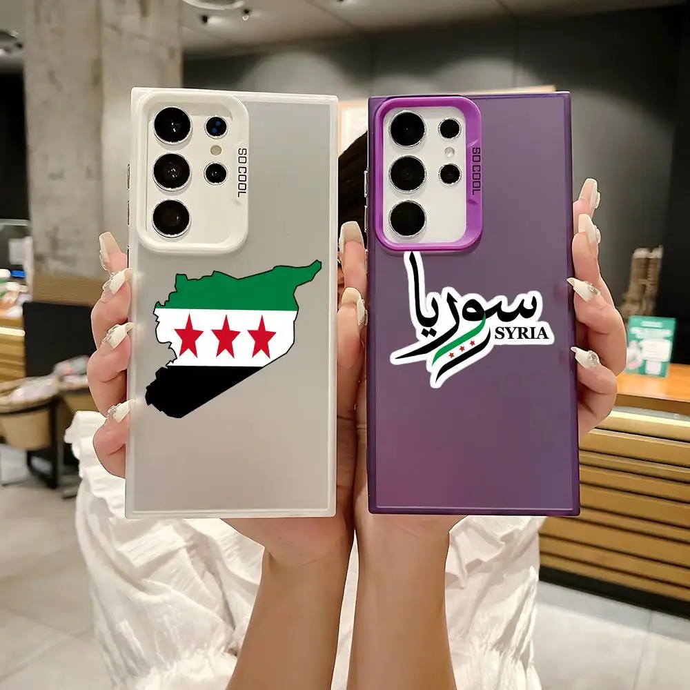 Nova bandeira síria design caso de telefone para samsung galaxy s25 borda s24 s23 s22 s21 s20 ultra funda silicone prata caso telefone