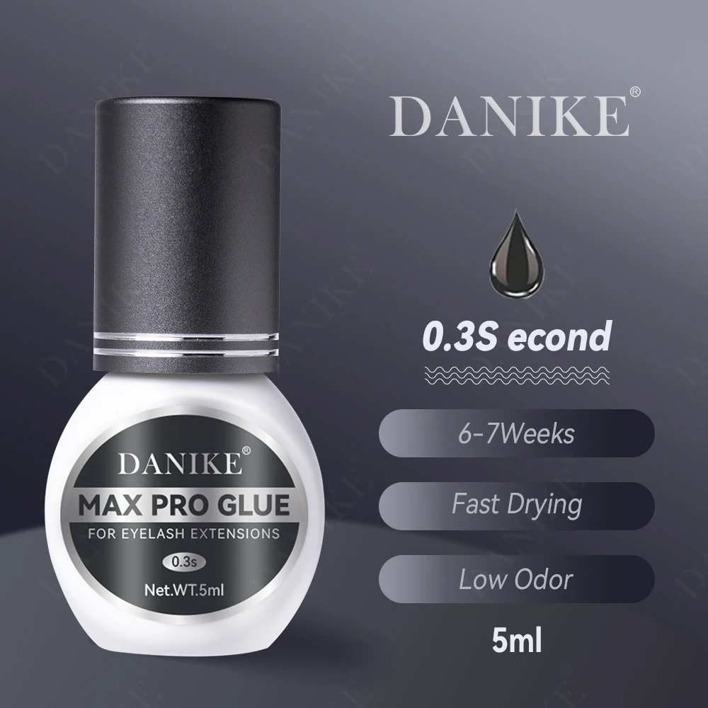 5 ขวด 5ml DANIKE False Lash กาวสีดํา 0.3S 0.5S 1S 2S 3S แห้งเร็วกาวสําหรับขนตา Extra Strong Lash กาว