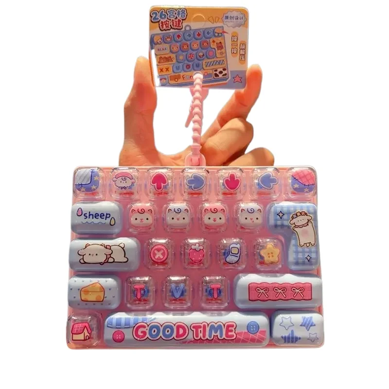 Cute 26-key Analog Keyboard Keys for Stress Relief, Animal Desktop Decoration, Student Backpack Decoration, Toys, Creative Gifts