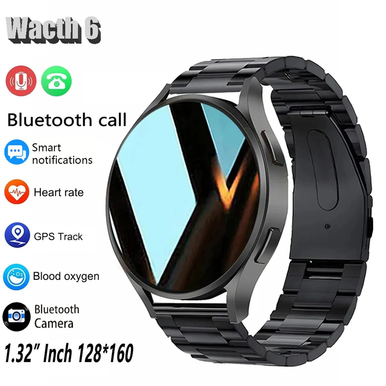 LAXASFIT 2025 New Smart Watch 6 Bluetooth Call Sports Health Monitoring Men Women Smart Watch Gift For Android IOS