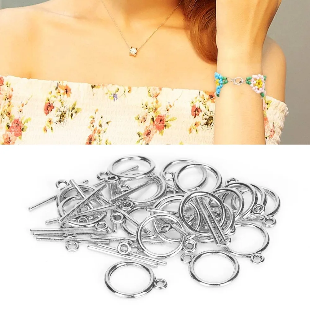

100PCS Jewelry Accessories Alloy Toggle Clasps 2mm Round OT Buckle Jewelry Clasps Bracelet Making