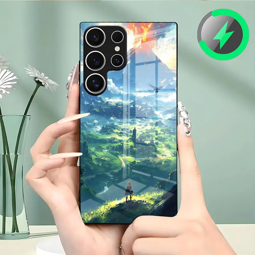 Zel-da-ES Handyhülle für Samsung S26 S25 S24 S23 S22 S21 S20 Edge Ultra Plus FE für Magsafe Glas-Hülle