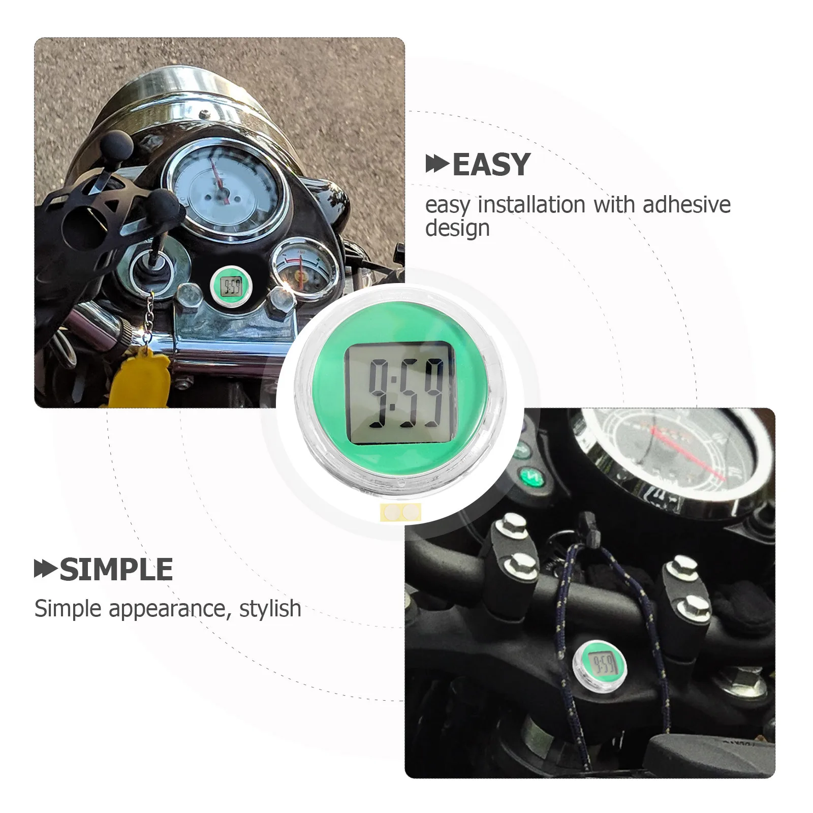 

Motorcycle Instrument Clock Small Digital Accessories Mini Clocks Plastic Operated