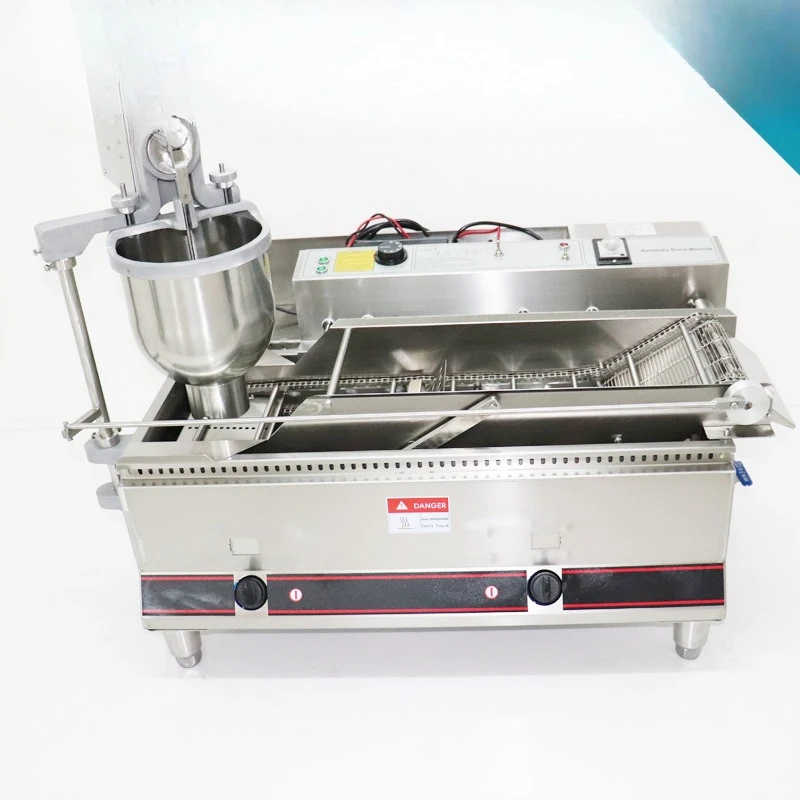 Gas, electrical integrated, automatic double-row donut machine