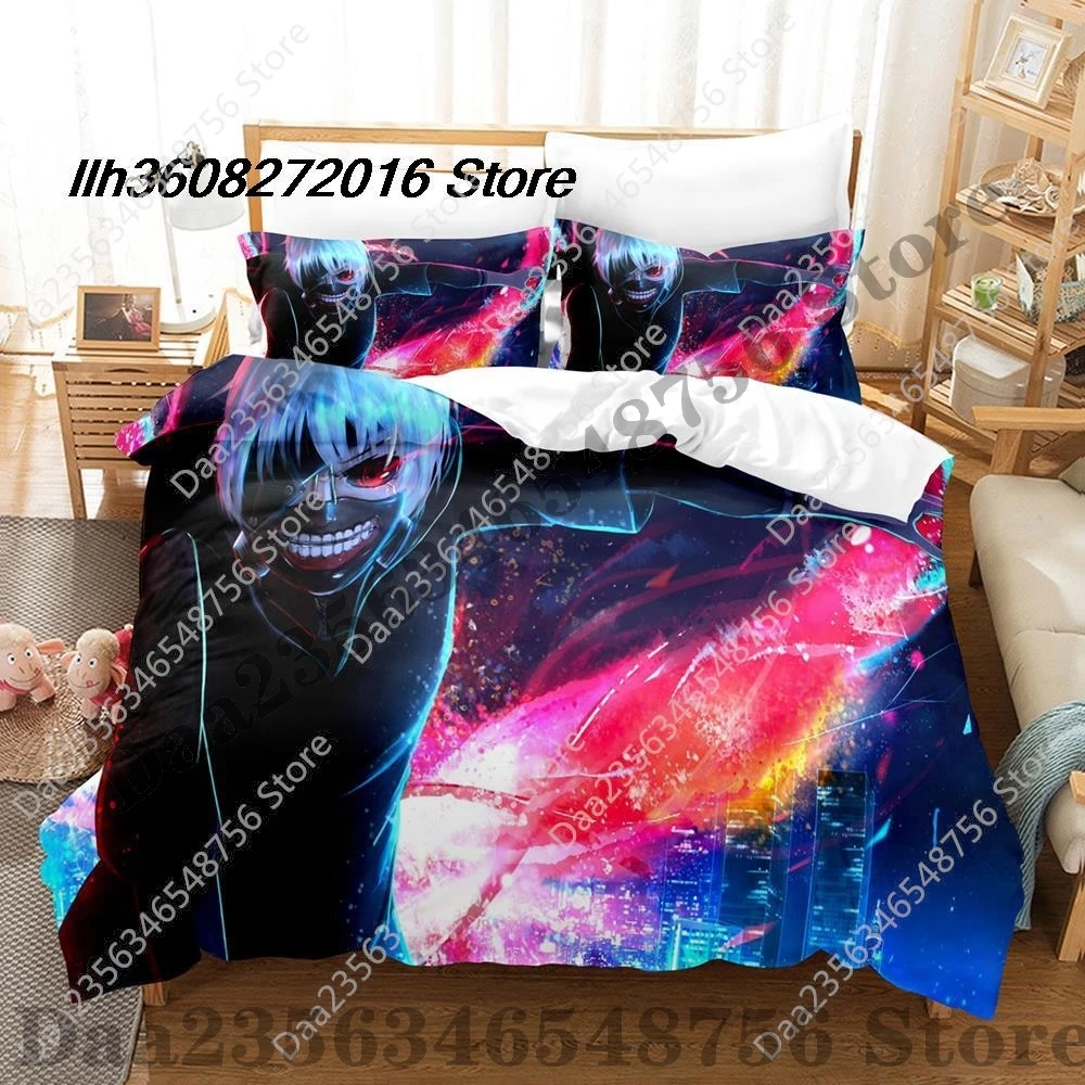 New 2025 Tokyo Ghoul Bedding Set Single Twin Full Queen King Size Bed Set Aldult Kid Bedroom Duvetcover Sets Anime Bed Sheet Set