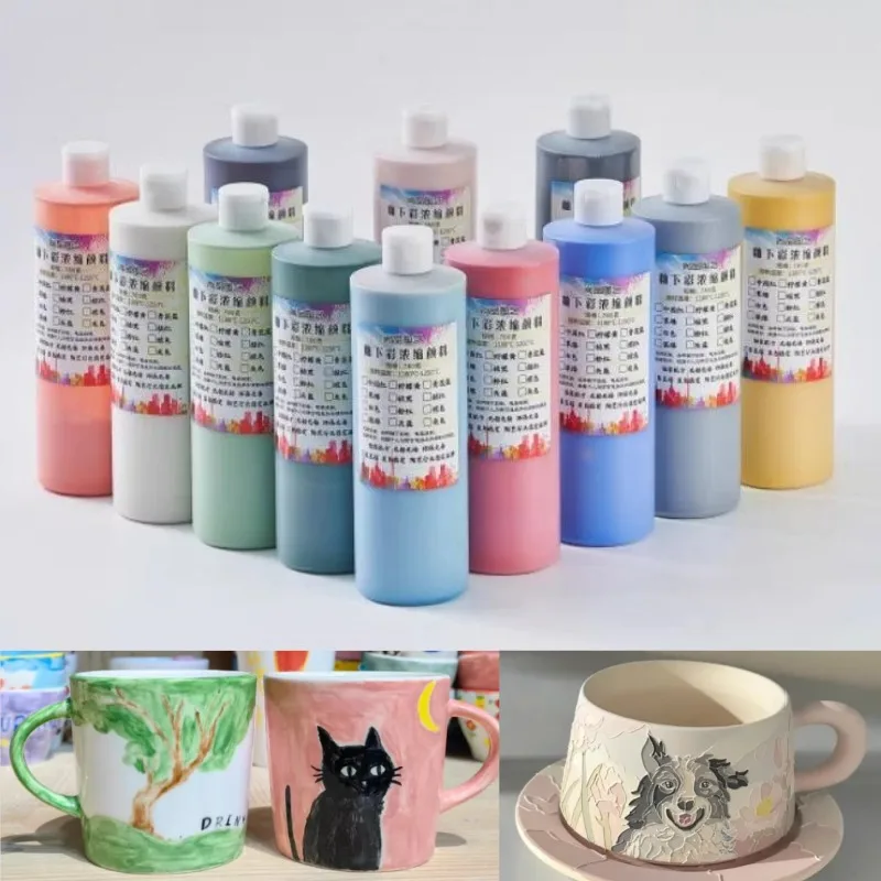 

12color 90g Set Medium-temperature Concentrate Agent Underglaze Colored Pigment DIY Ceramic Cups/dishes Painting Creation Paint