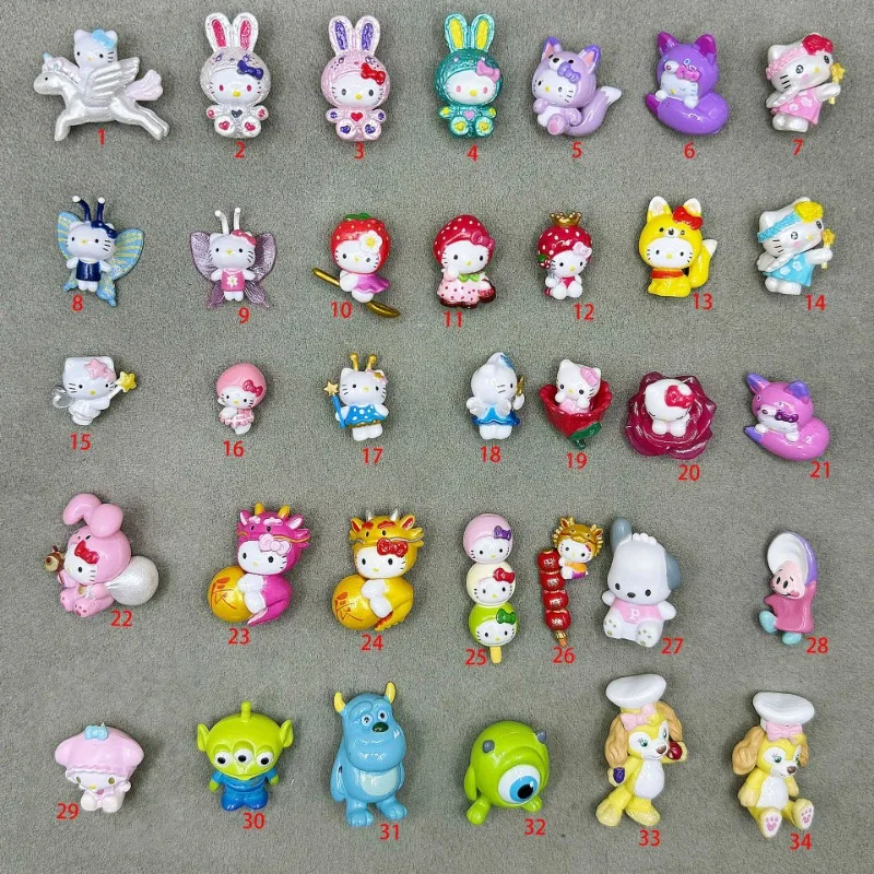 

Kawaii Hello Kitty Toy DIY Pendant Cream Glue Patch Creative Handmade Accessories Cake Ornament Wholesale Microscopic Decoration