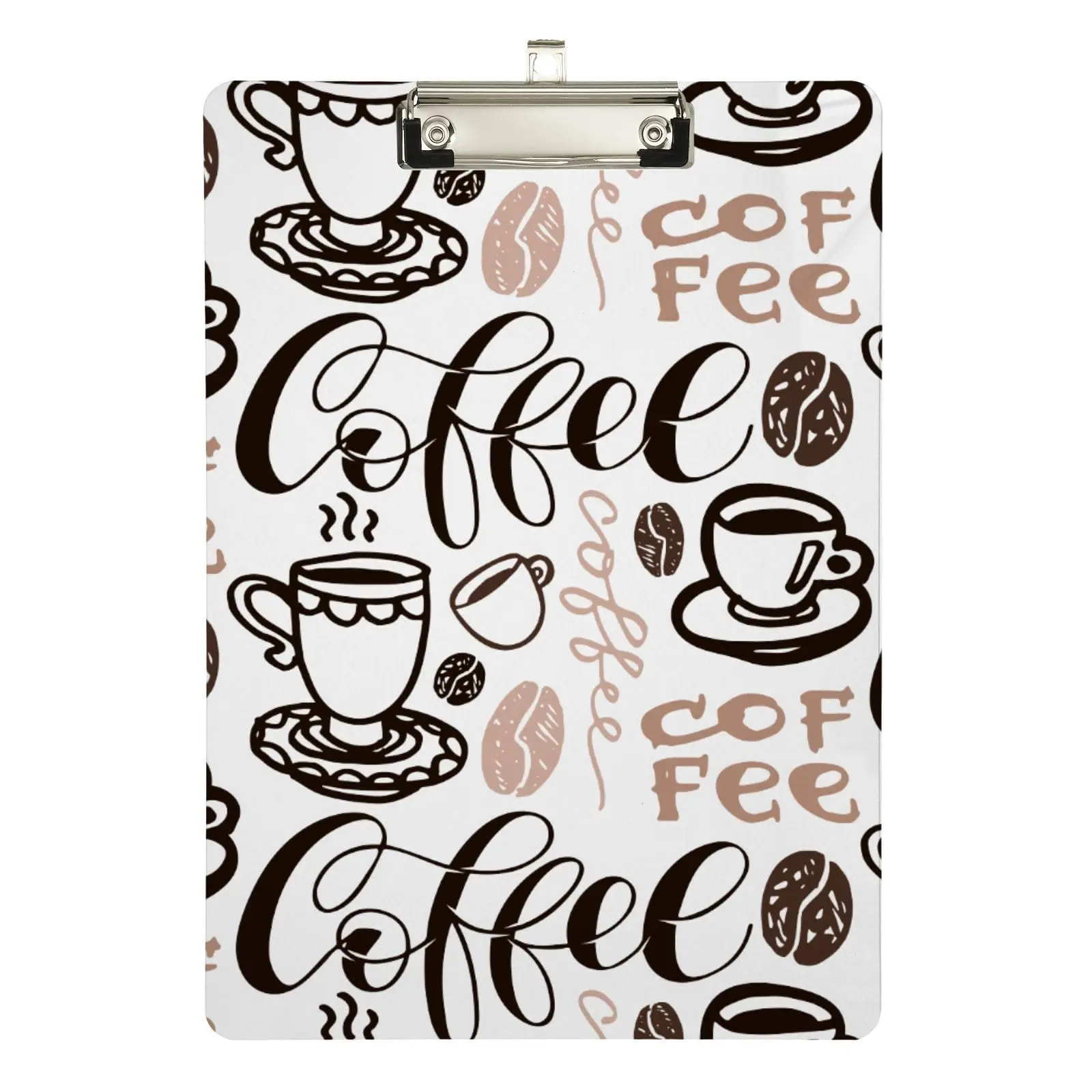 Cups Coffee Clipboard Plastic Cute Clipboards for Travel Kids Acrylic Clipboards Standard A4 Size Clip for Office Classroom