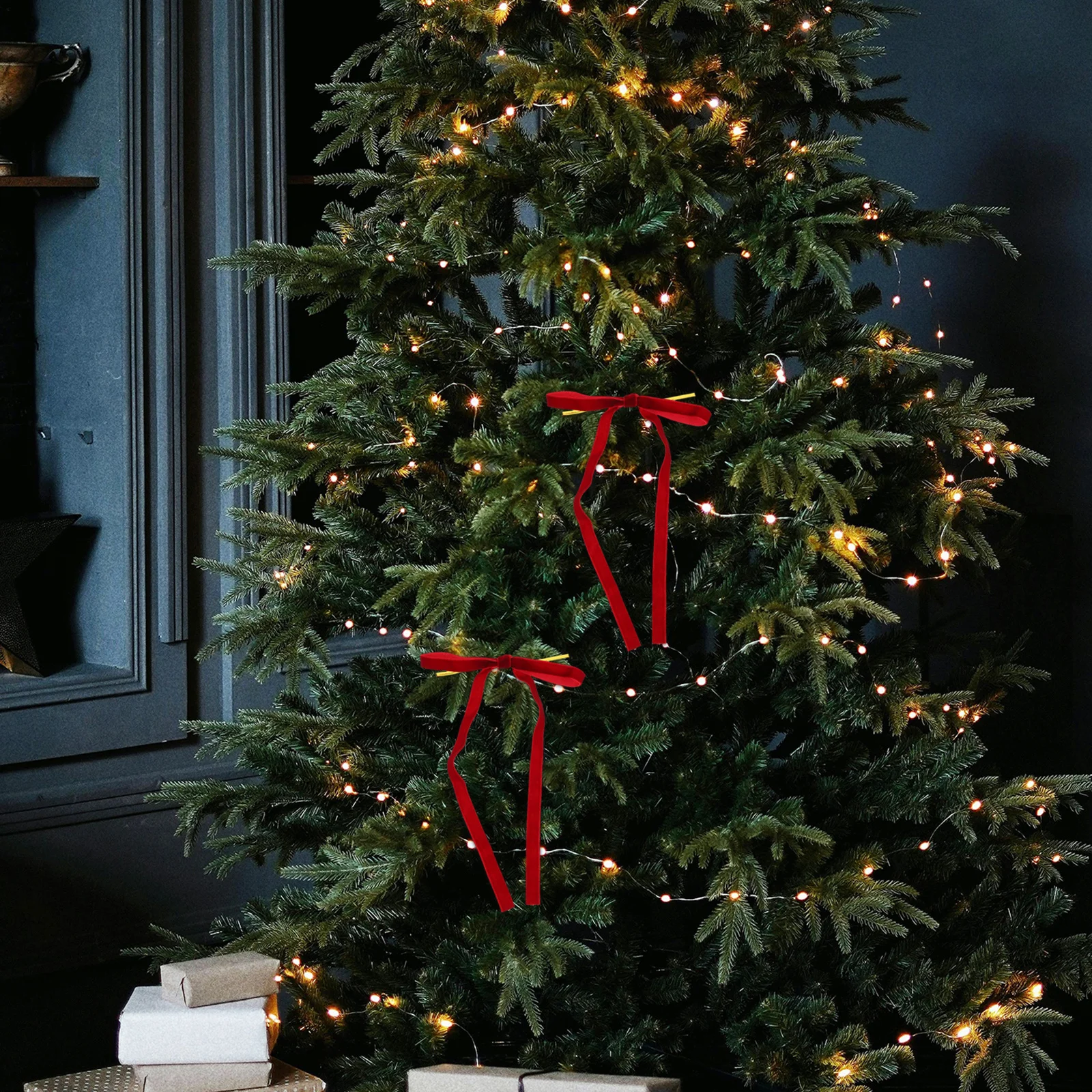 

24Pcs Butterfly Bow Ornaments Rustic Vintage Xmas Tree Decor Bows Holiday Party Decoration Multipurpose Flexible Iron Wire