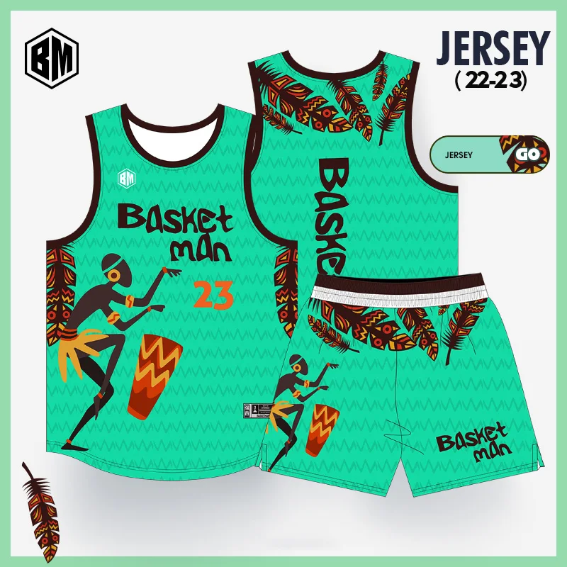 BASKETMAN Basketball Sets For Kids Boys Girls Retro Summer Hawaii Style Custom Team Name Number Printed Jerseys Shorts Tracksuit