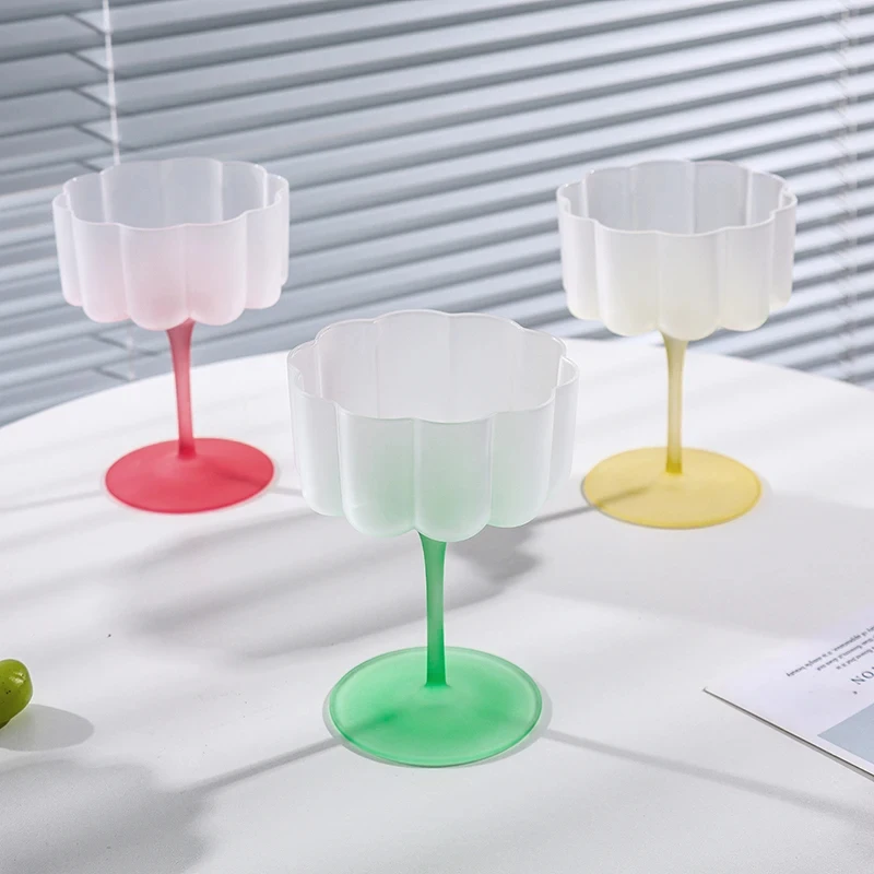 

Colored Petals Ice Cream Cup Crystal Glass Dessert Cup Gobble Candy Color Milkshake Cup High-value Cocktail Glass Bar Utensils