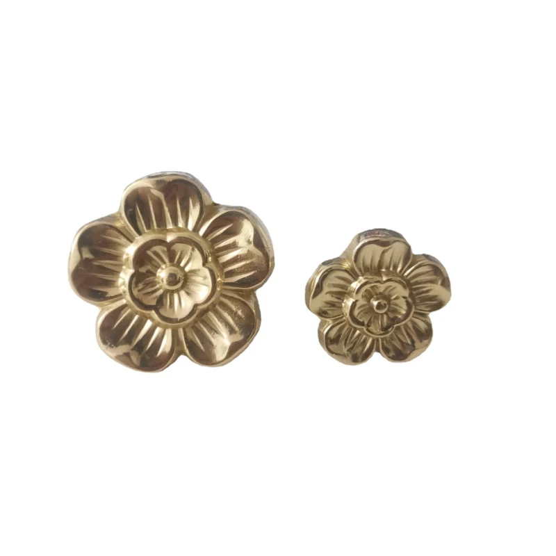 Full Brass Gold Furniture and Knobs, Wardrobe Knobs, Tree Drawers, Cabinet Door Handles, Single Hole Decorative Flowers