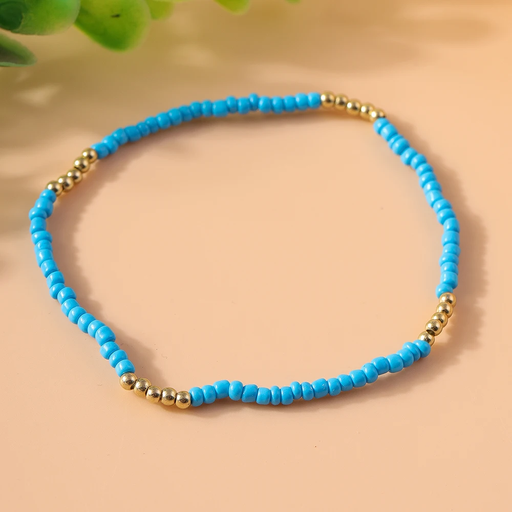 Aihua 1pc bunte kleine Blume Fußkettchen Böhmen handgemachte Multi Perlen Reis Perlen Knöchel Armband für Frauen Kinder Strand Schmuck Geschenk – Detail 13