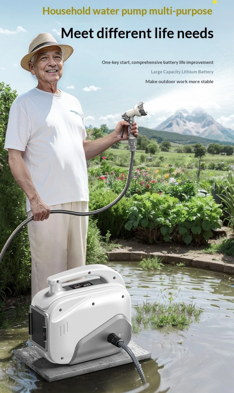 Garden Water Gun Electric Water Pump Small High-Power Self-Priming Portable Vegetable Watering And Pumping Gardening Supplies