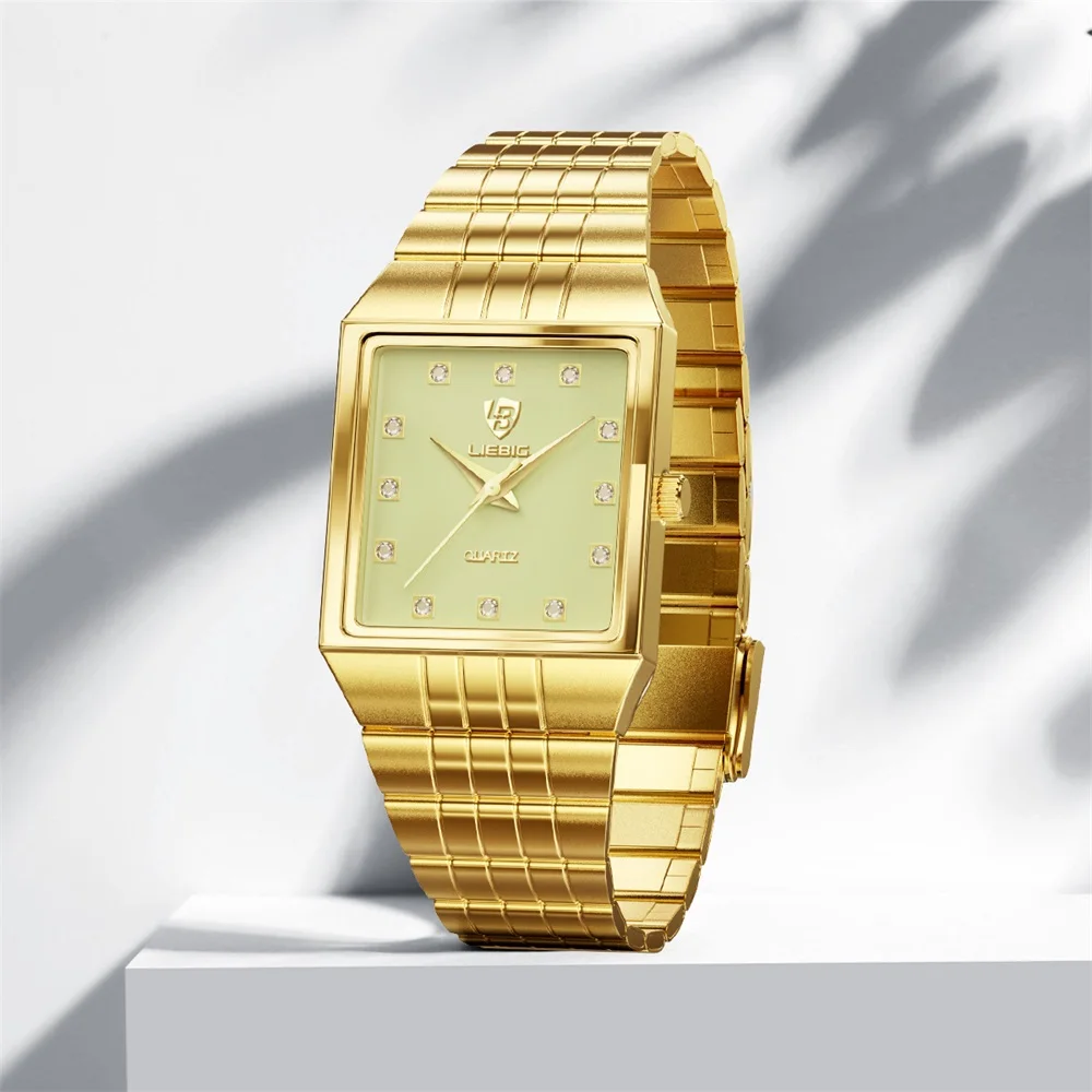 LIEBIG Quartz Watch Men Women Luxury Watches relogio masculino Luxury Gold Bracelet Wrist Watches Steel Female Male Clock 8808
