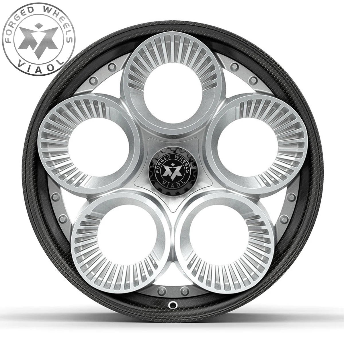 Viaol Custom Carbon Fiber Barrel Forged Aluminum Alloy R20 9J 5x112 Concave Wheel Wide Edge 2-Piece for Alfa Romeo New