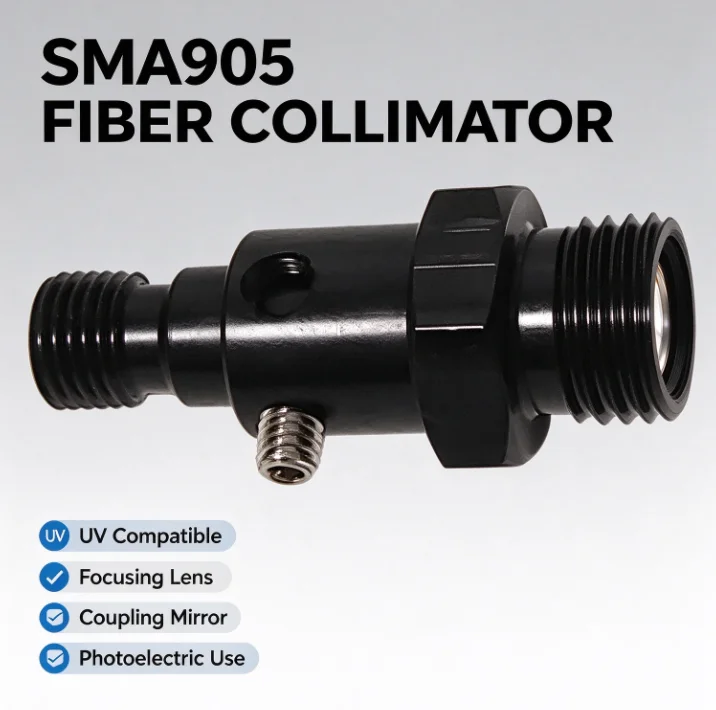 SMA905 Fiber Collimator Lens 74UV Coupling Focus Optic Photoelectric Instrument UV Visible Light Beam Collimation Device