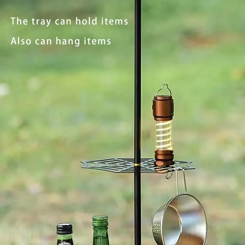 TARKA Light Holder Camping Lantern Stand With Tray Foldable Grounding Light Racks Lantern Hangers Set Fishing Hiking Supplies