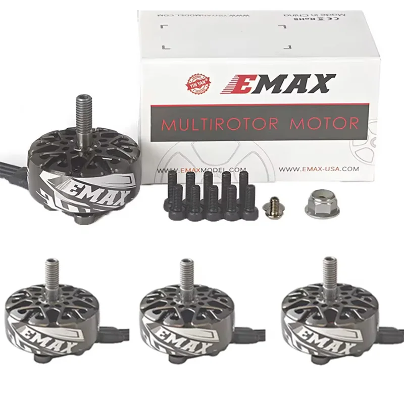 4 Stück EMAX ECOIII 2807 1300KV 1500KV 1700KV 3-6S Bürstenloser Motor mit 5mm Welle, kompatibel mit 6-7 Zoll Propellern für FPV-Renndrohnen